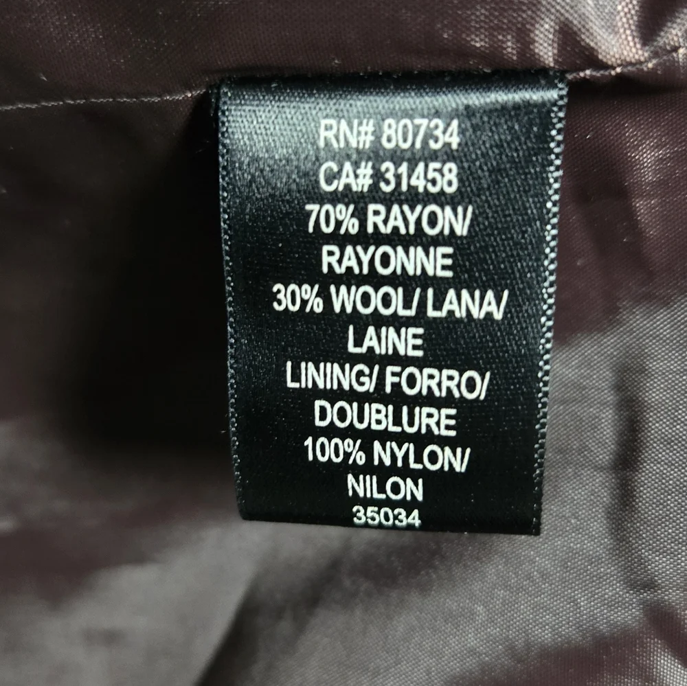 To The Max Wool Blend Brown Blazer Suit Jacket Size 6 Career Wear Business